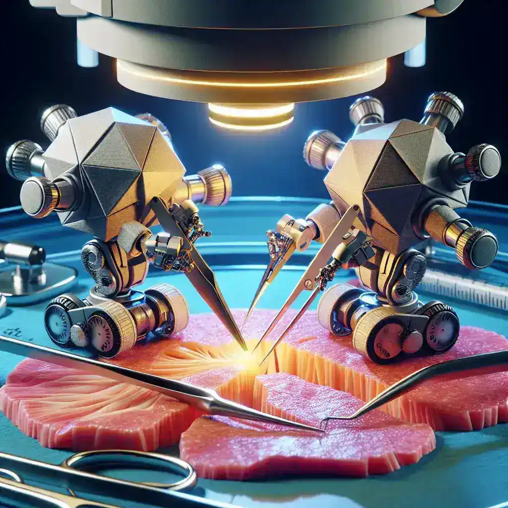 "Origami robot design showcased in minimally invasive surgery, illustrating its innovative application in medical practices to enhance precision and reduce recovery time."
