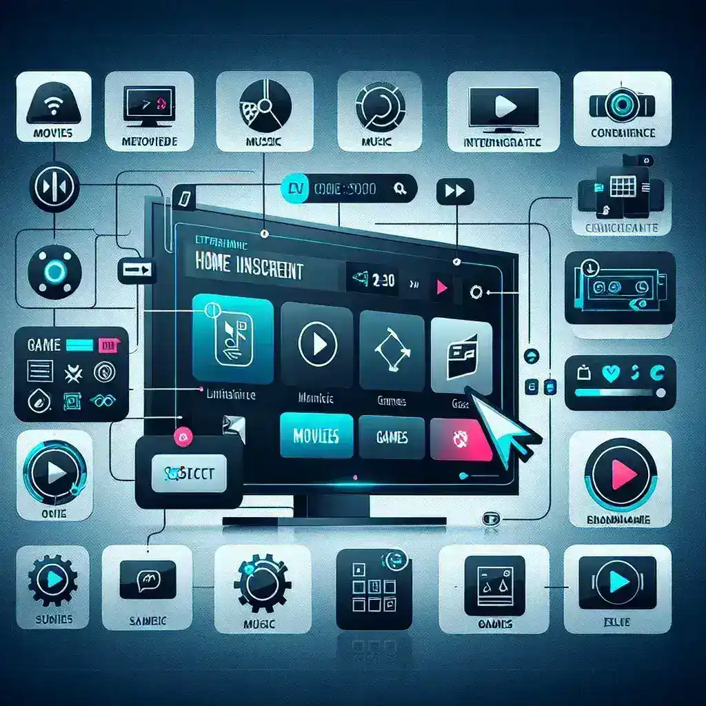 "Roku redesigned home screen displayed on a TV screen, showcasing new features for faster content navigation, enhancing user experience for streaming enthusiasts."